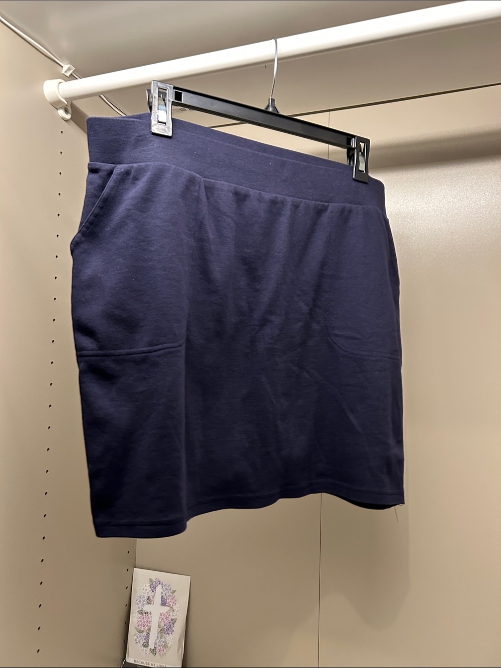Croft & Barrow Navy Knit Skort size Large
